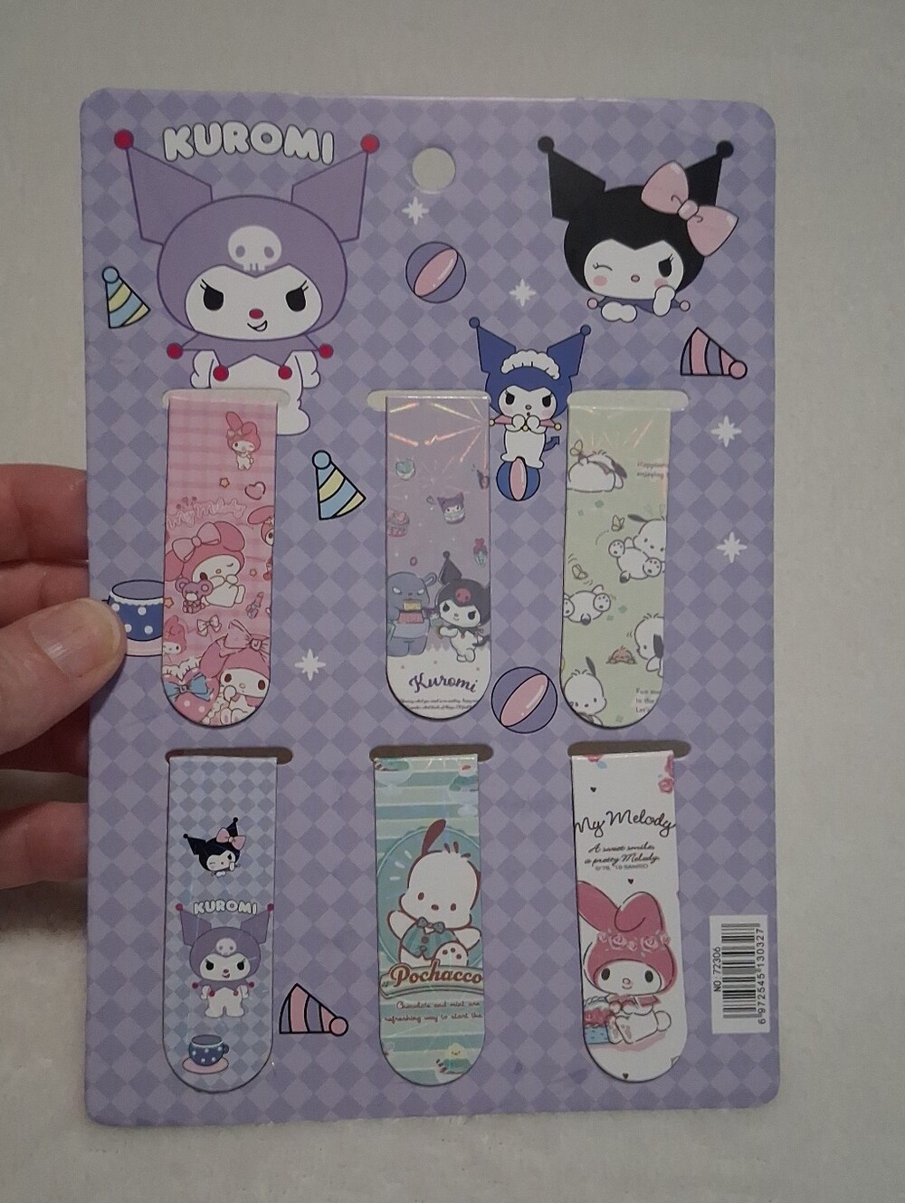 6 Kuromi & Friends Magnetic Bookmarks